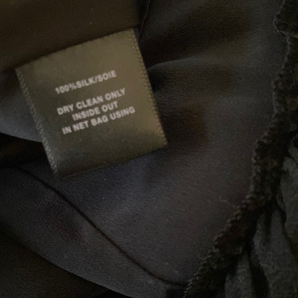 Lafayette 148 Silk Black Semi Sheer Overlay Layered crinkle Tunic Top Dress - 10 - Picture 11 of 12